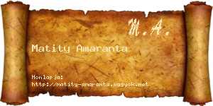 Matity Amaranta névjegykártya
